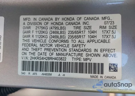 2024 Honda Cr-V Lx Awd from USA, damaged, VIN 2HKRS4H28RH403822